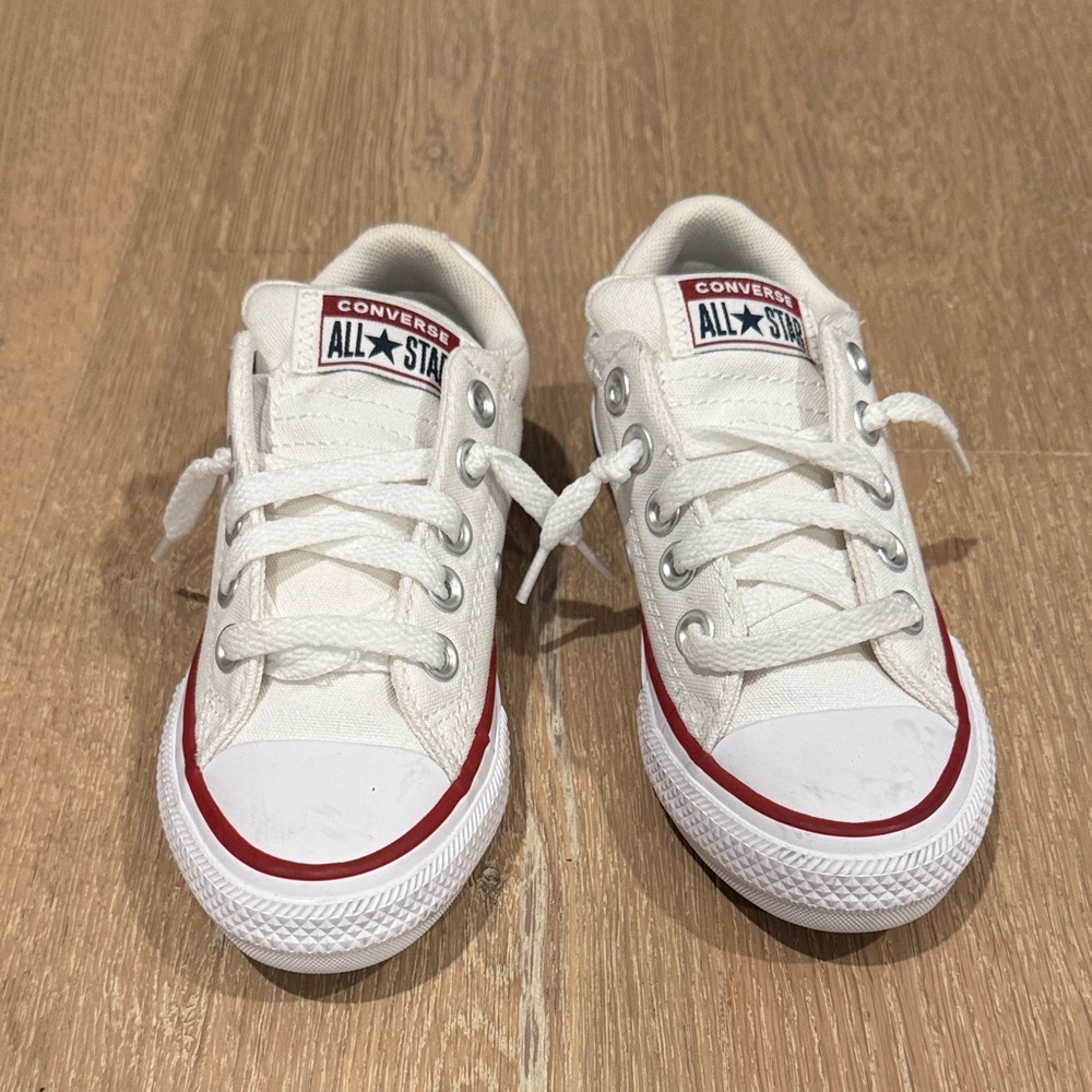 Converse All Star White and Red Low Tops